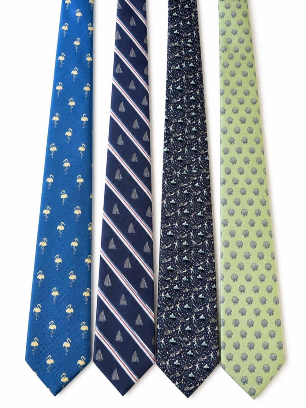 vineyard vines ties marthas vineyard nautical flamingo sailboat shell ski